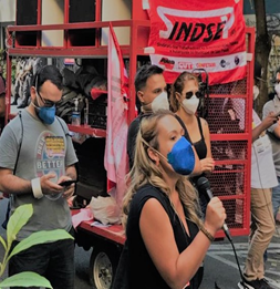 Adriana Paz - Supervisora Escolar da DRE Ipiranga na manifestação da Greve Pela Vida